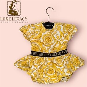 Versace Yellow and White Baroque Diaper Cover